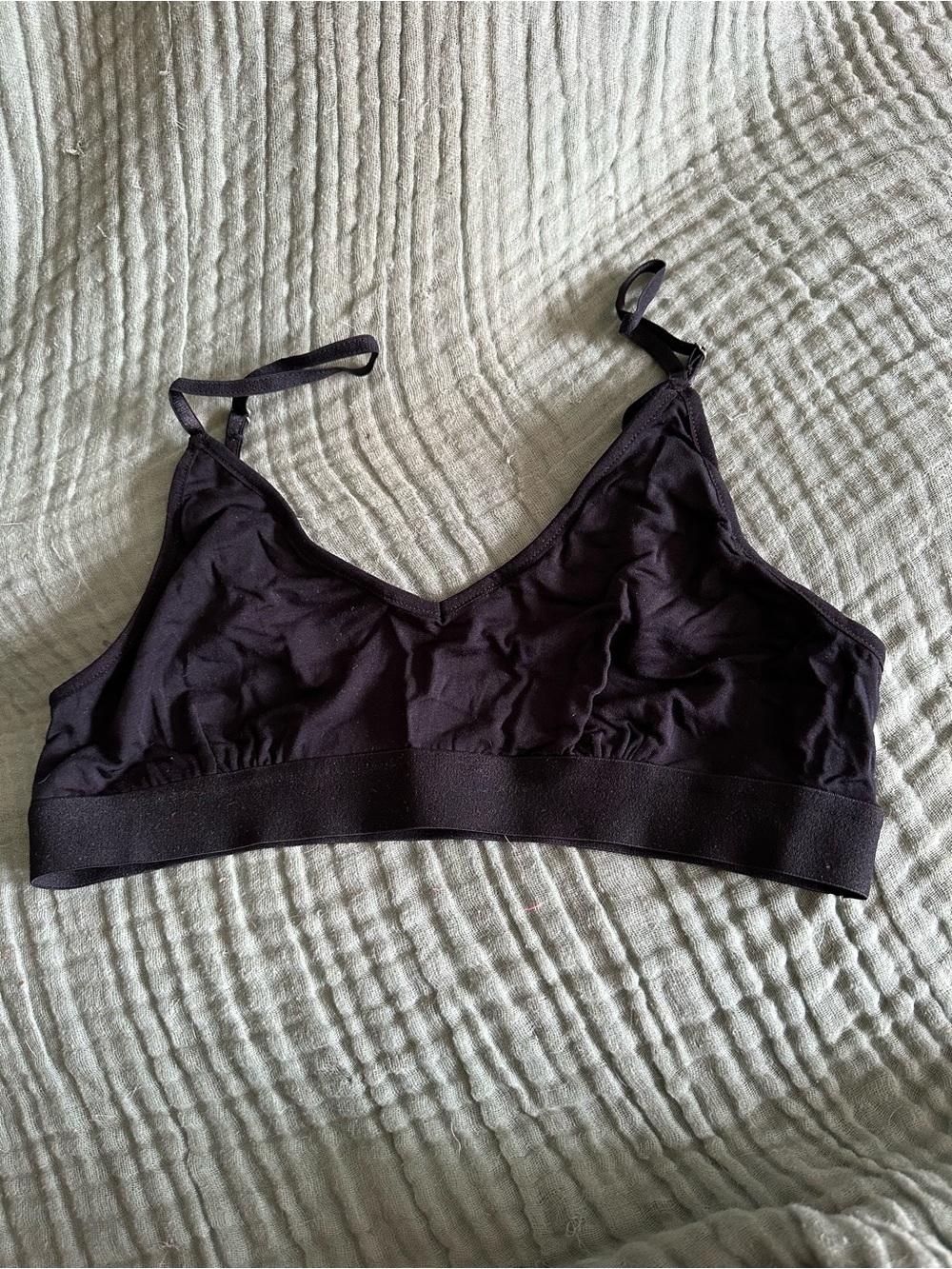 Stripe & Stare bralette color black adjustable straps size 1X NIB